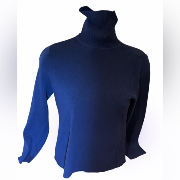 Chicos blue turtle neck sweater Sz 1 - Picture 11 of 11